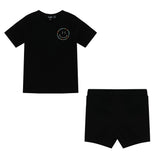 Smiley Embroidered Shorts Set