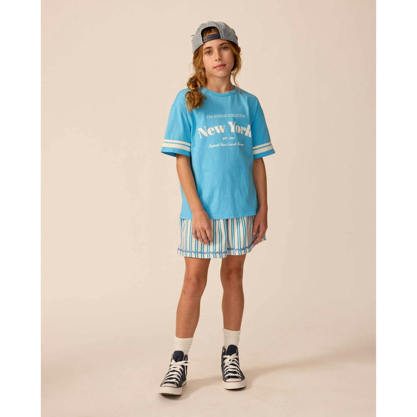 Organic Weekend Tee in Buzzer Blue