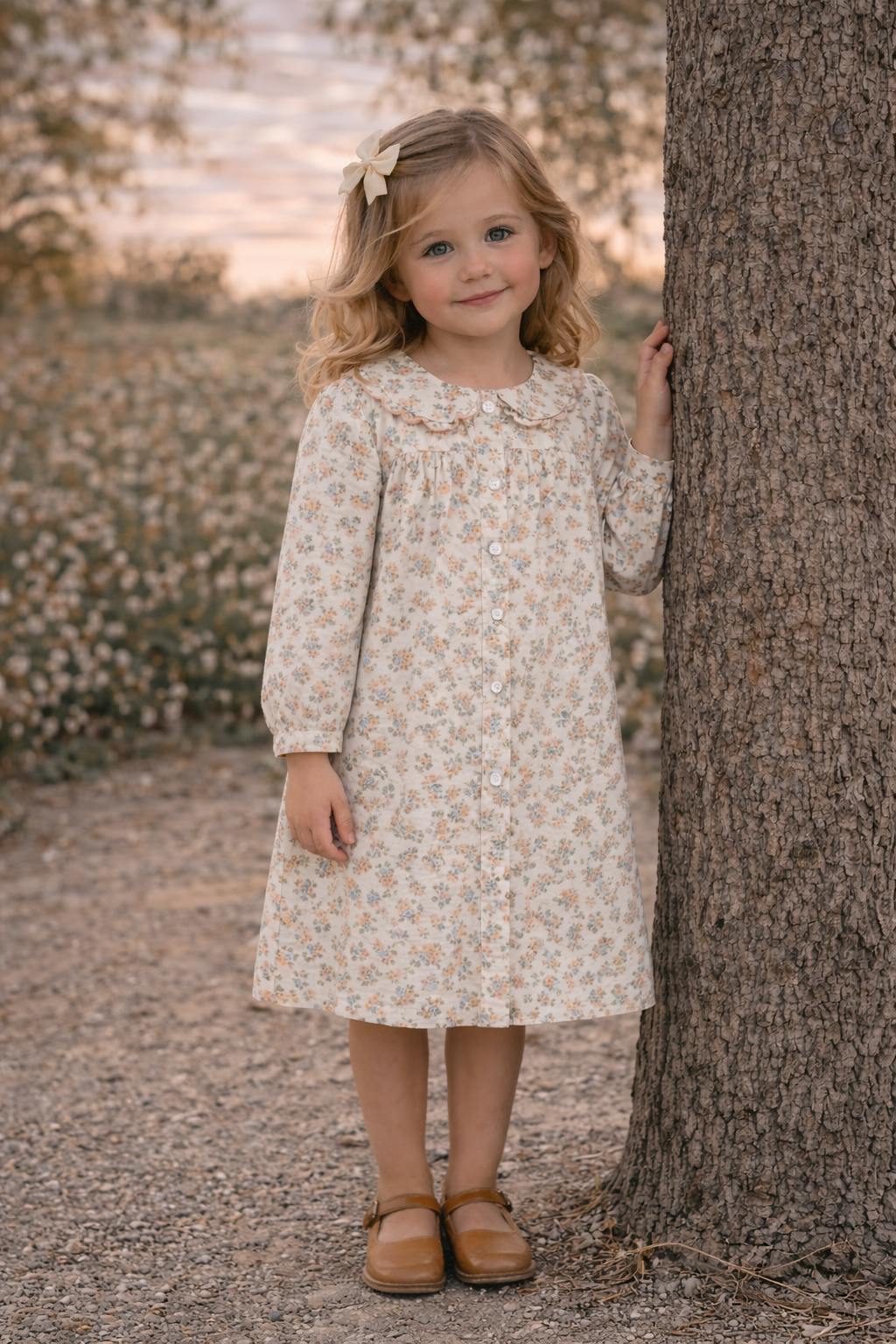 Posy Collar 3/4 Sleeve Dress