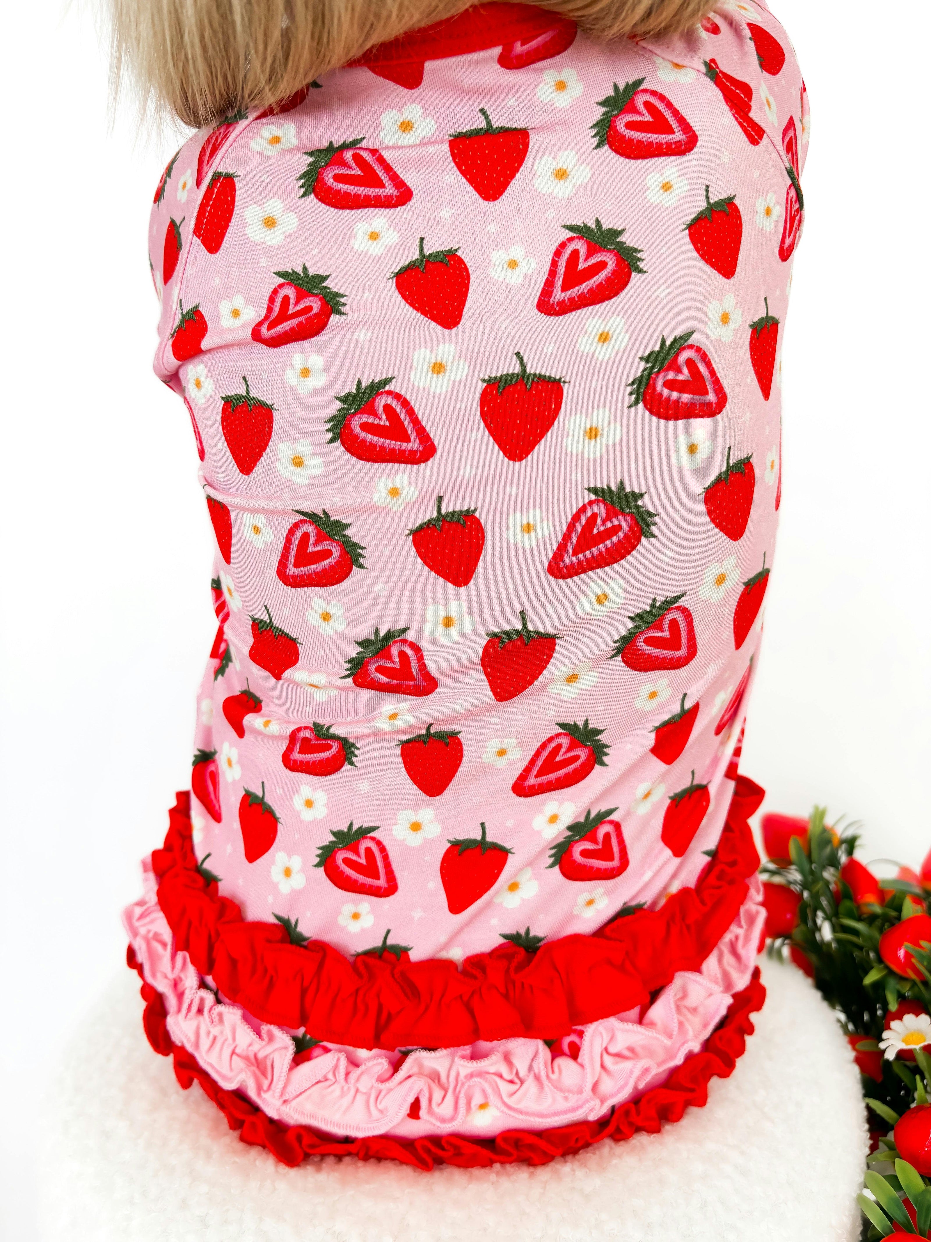 Strawberry Fields Ruffle Snoozer