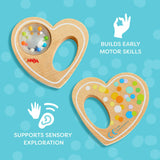 Heart Wooden Grasping Toy Rattle