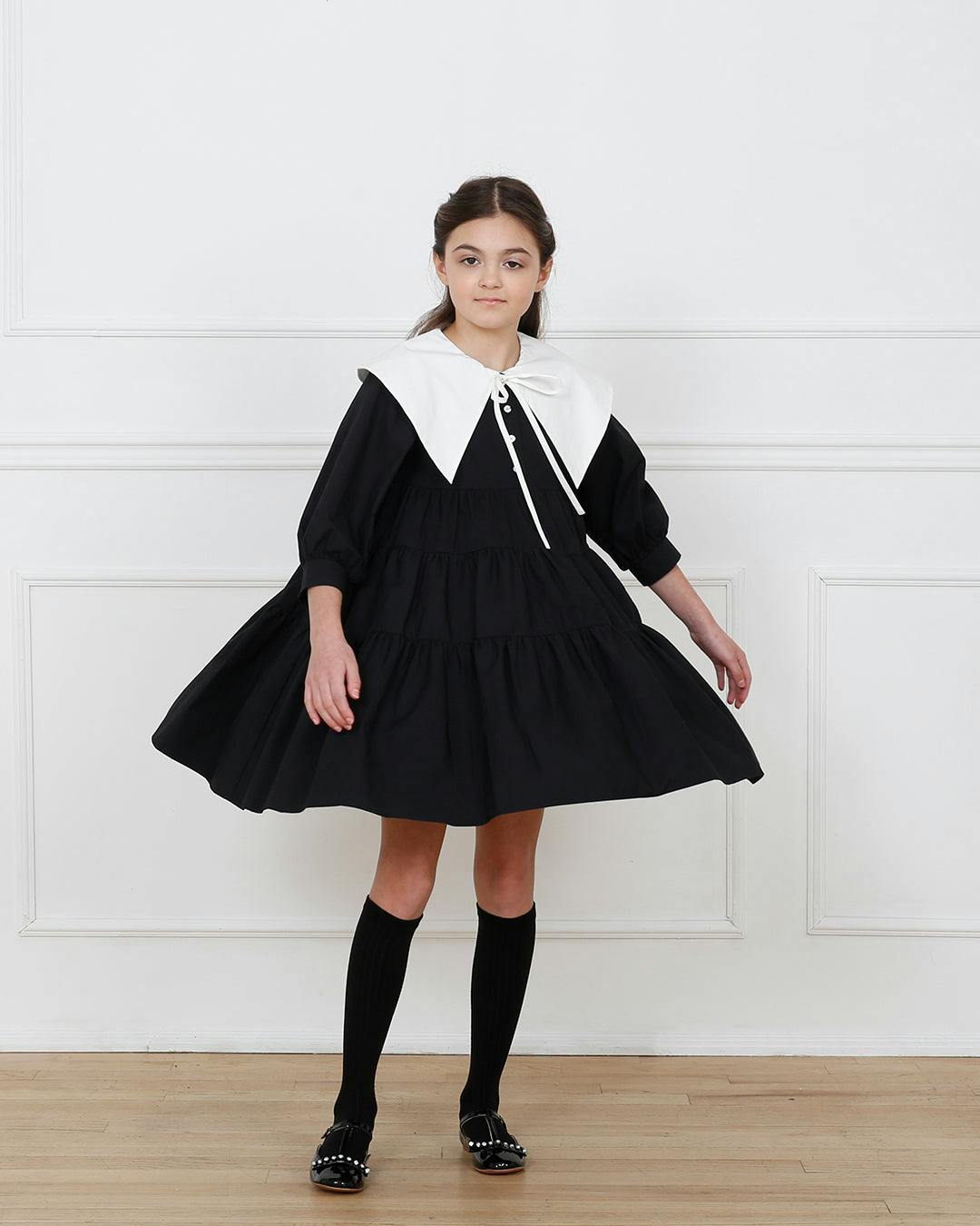Hermione dress (black/off-white)