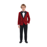 Red Velvet Suit with Black Accents