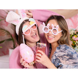 Packed Party Hop-To-It Confetti Bunny Novelty Glasses - Glitter Bunny Ears with Confetti-Filled Lenses and Gold Too Hip to Hop Text, 6x4 Inch