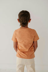 Boys Short Sleeve Pocket Shirt in Dusty Orange