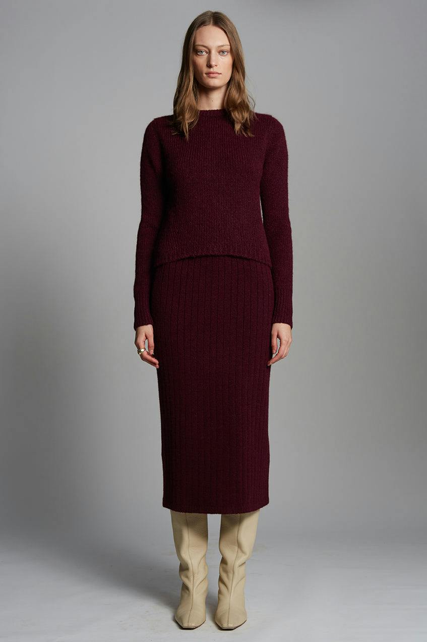 AVA SWEATER | MERLOT