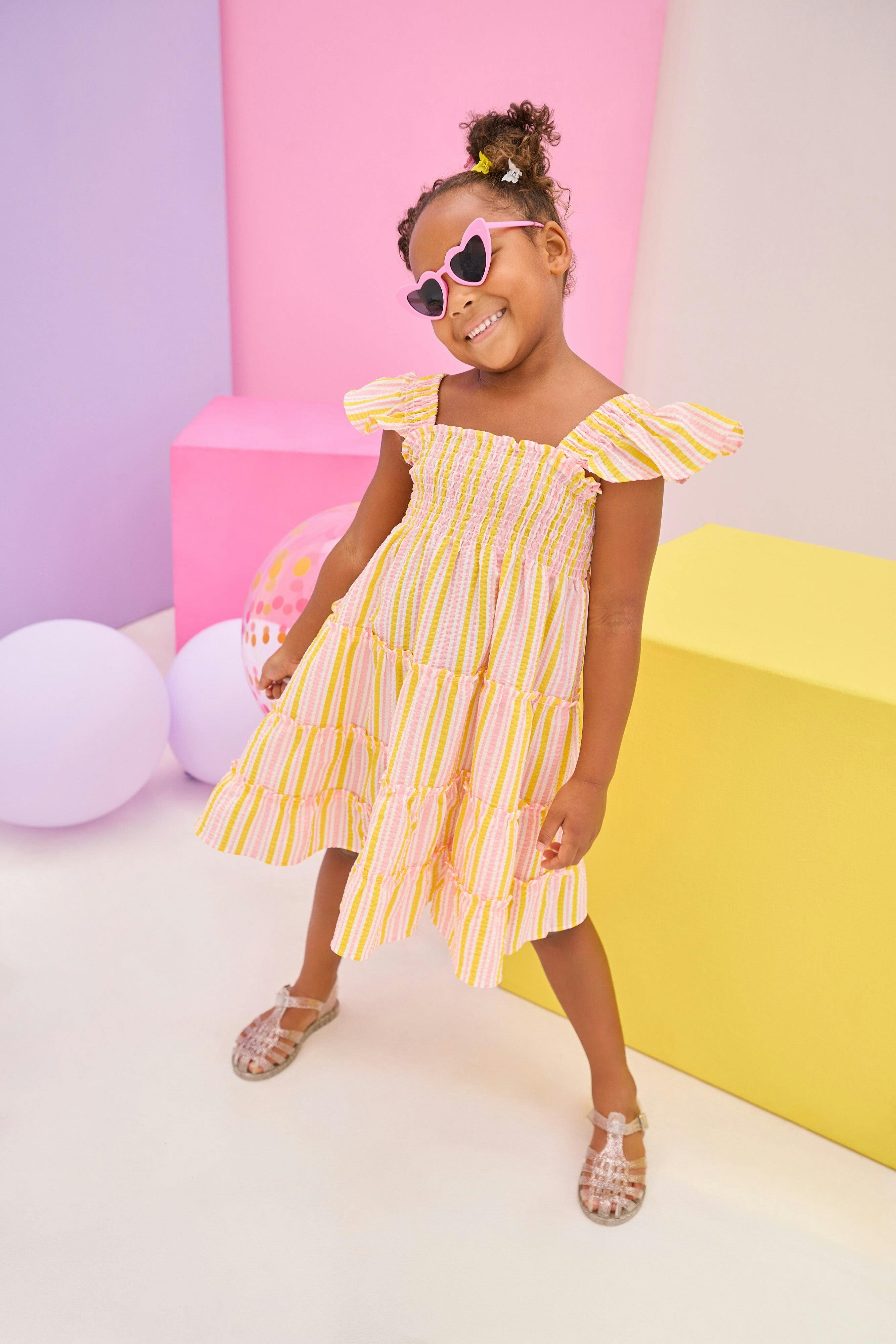 Twirl Dress - Buttercup Seersucker
