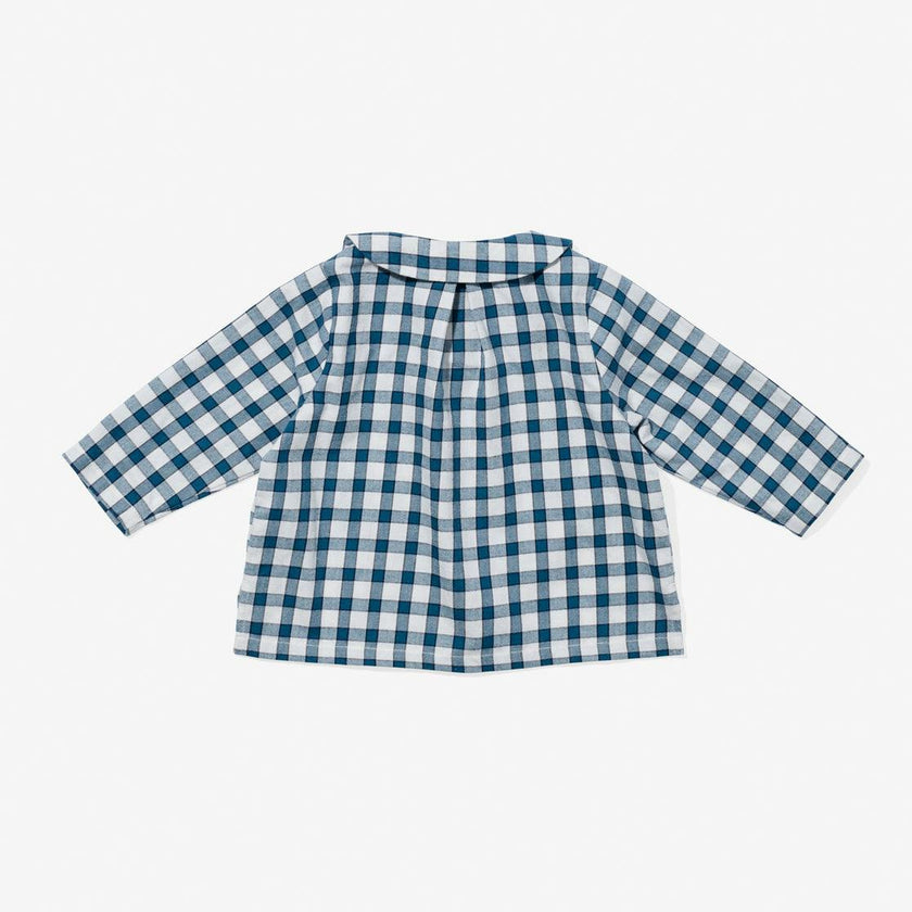 Jefferson Baby Shirt, Blue Picnic Check