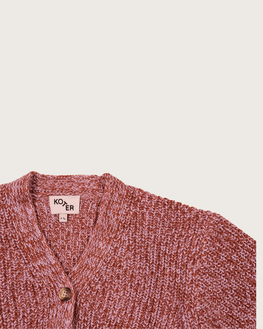Kids Ellis Rust Lilac Knit Cardigan