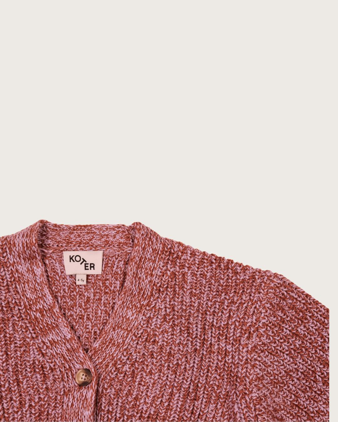 Kids Ellis Rust Lilac Knit Cardigan