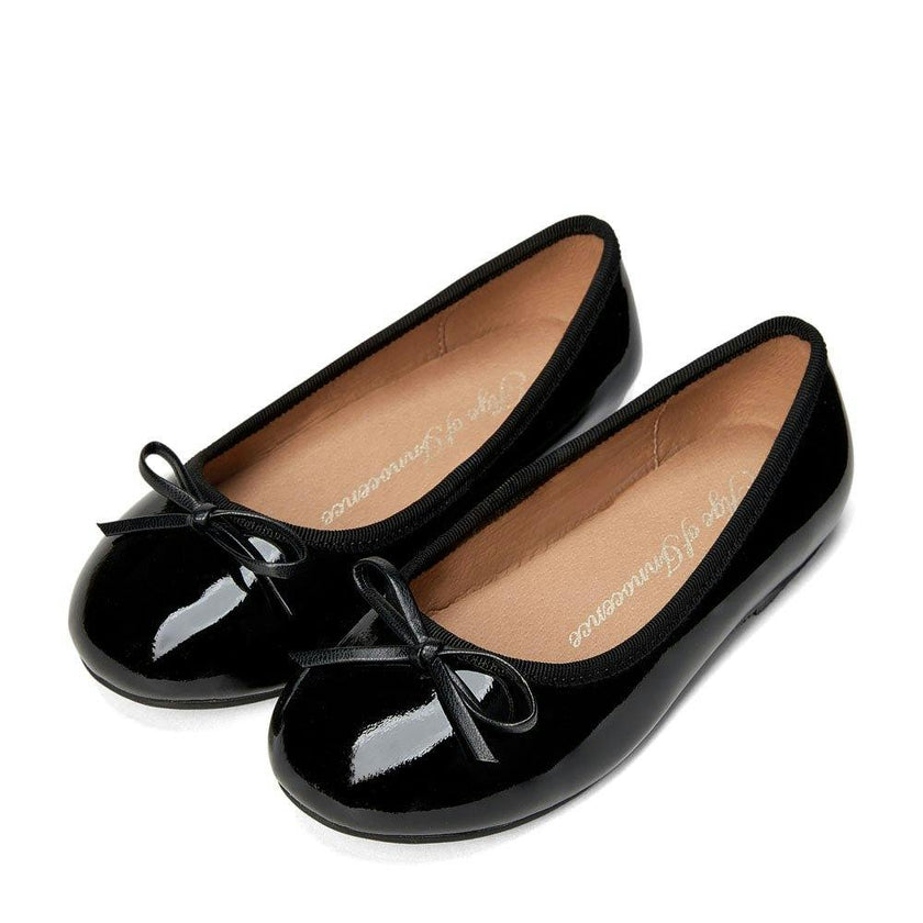 Fannie Glossy Leather Sweet Bow Ballet Flats