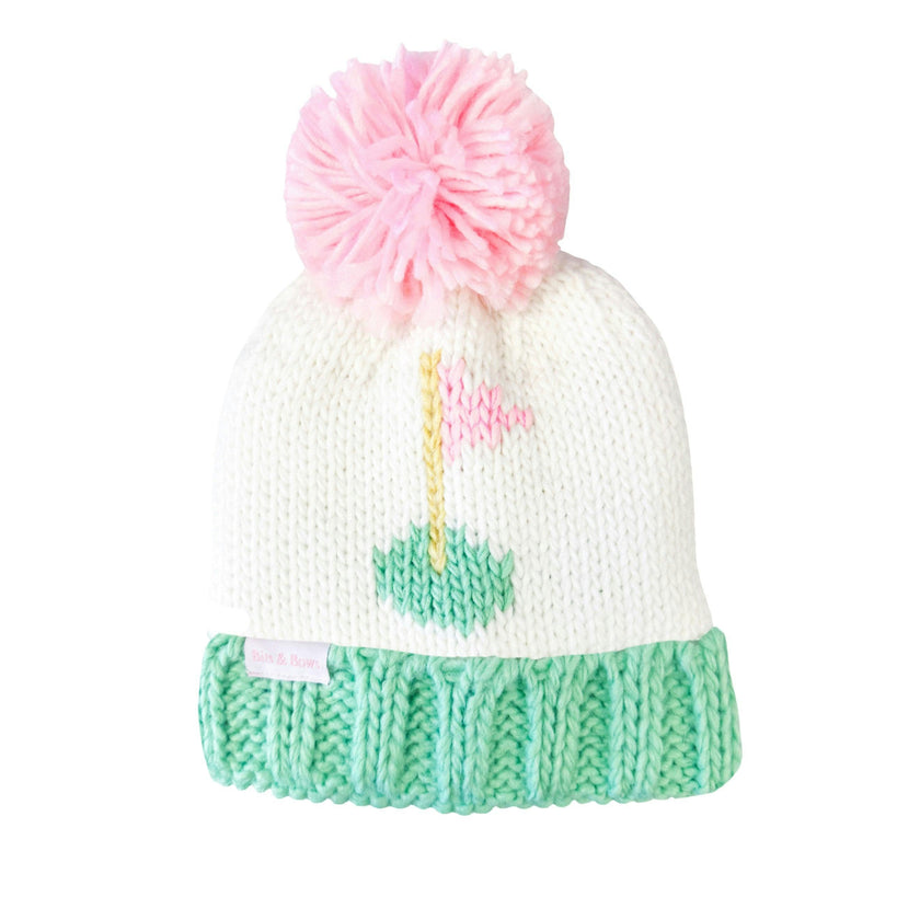 Golf Flag Bobble Hat, Pink
