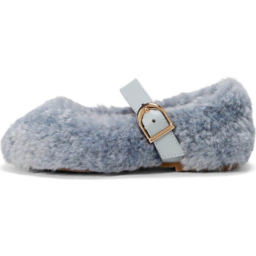 Buffy Contrasted Strap Fluffy Shearling Woody Shoes