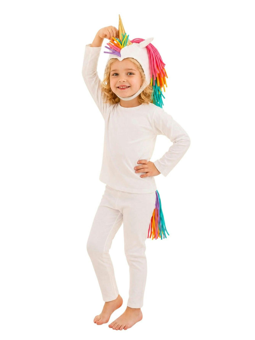 White and Rainbow Unicorn Halloween Costume