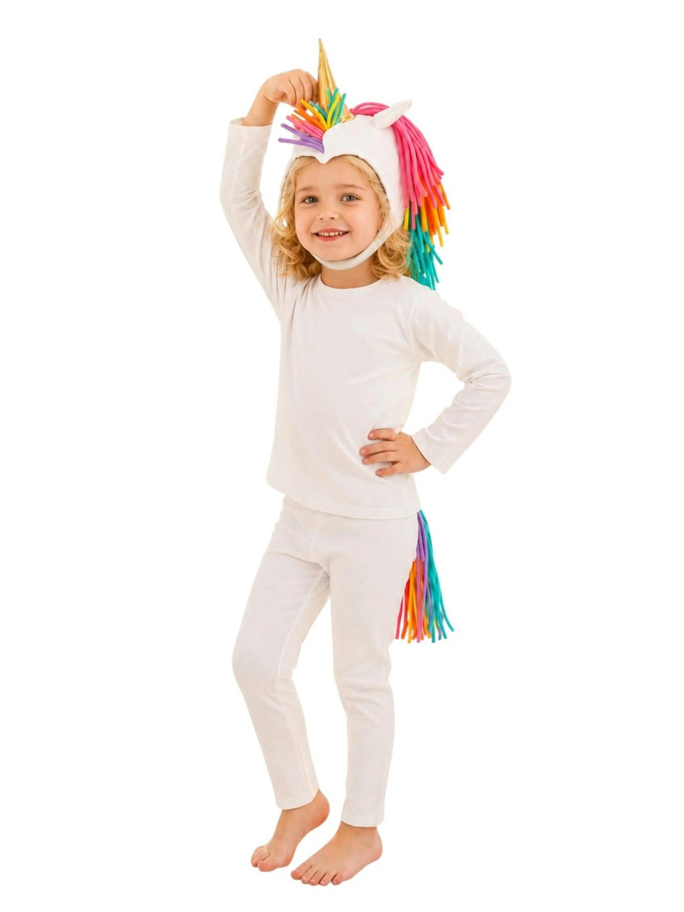 White and Rainbow Unicorn Halloween Costume