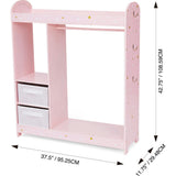 Fantasy Fields by Teamson Kids - Fashion Twinkle Star Prints Jasmine Toy Dress Up Unit Kids Furniture - Pink