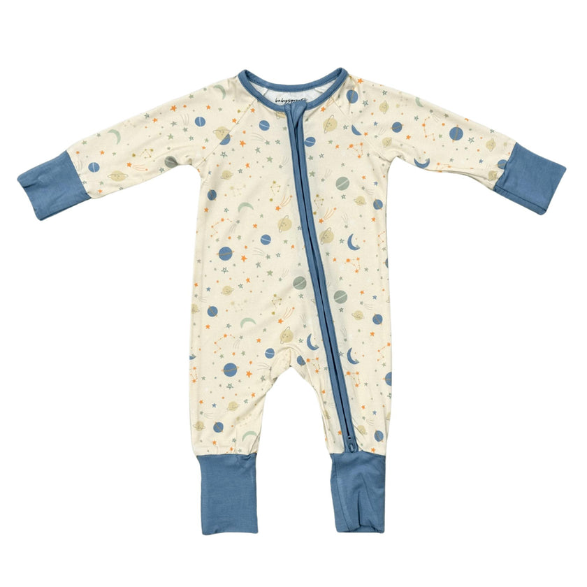 Baby Boy Long Sleeve Zip Romper in Construction