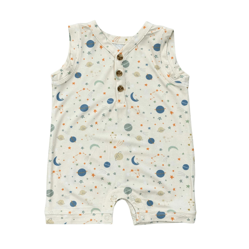 Baby Boy Sleeveless Romper in Fish