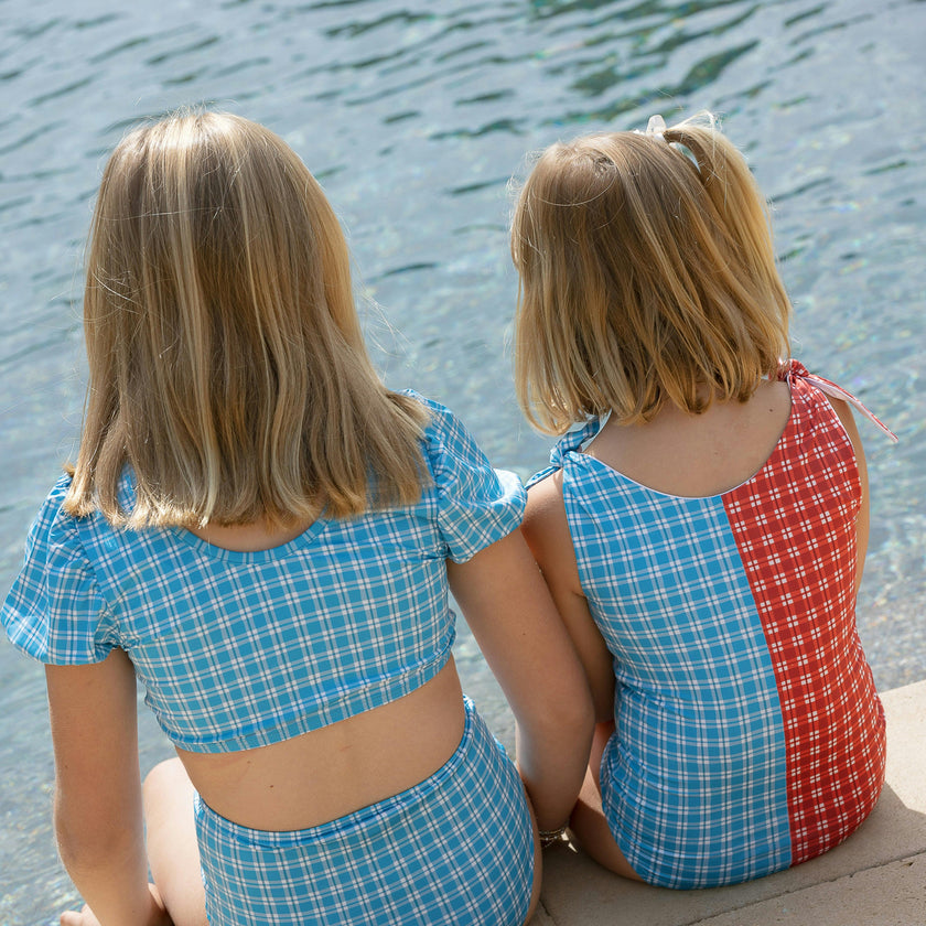 Twist Suit | Tie-top One Piece | Cherry Check and Dockside Check
