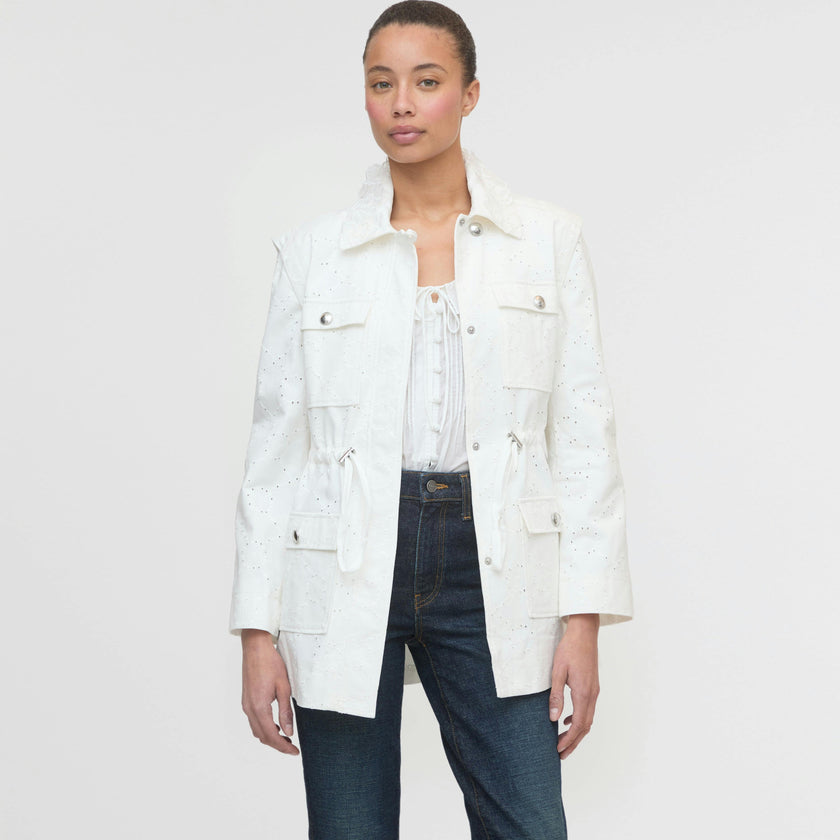 The Gillian Jacket - Ivory Eyelet