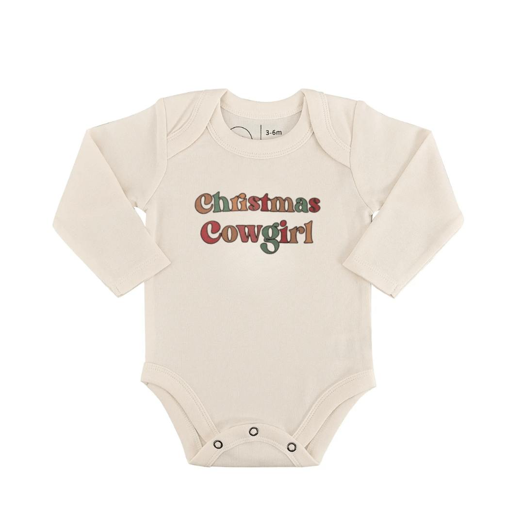 long sleeve graphic bodysuit | christmas cowgirl