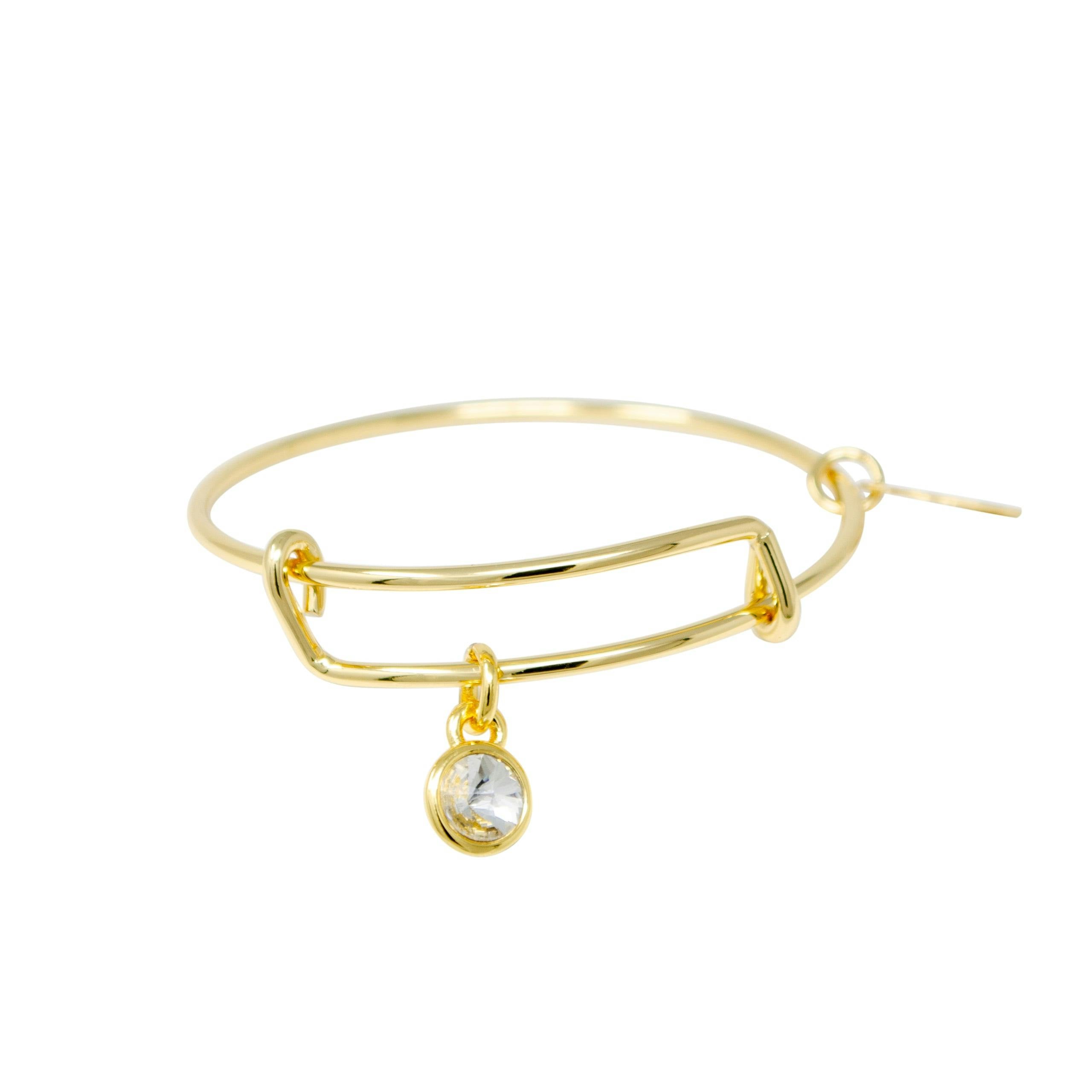 April Birthstone Bangle Bracelet