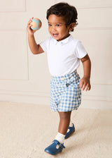 Darby Gingham Button Detail Bloomers in Blue (3mths-3yrs)