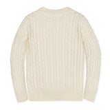 Organic V-Neck Cable Sweater
