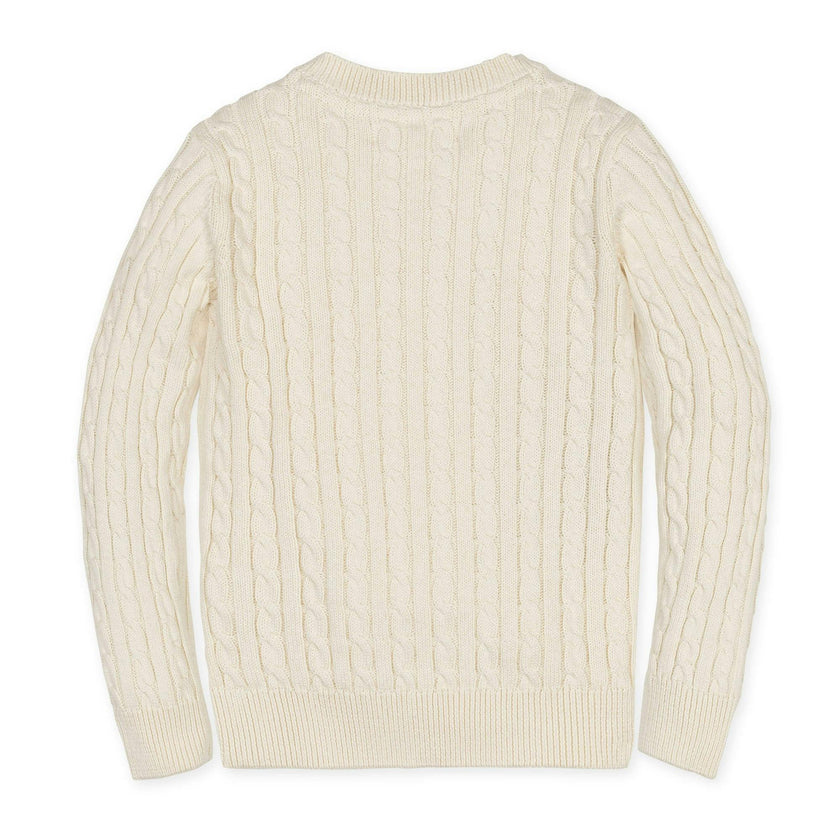 Organic V-Neck Cable Sweater