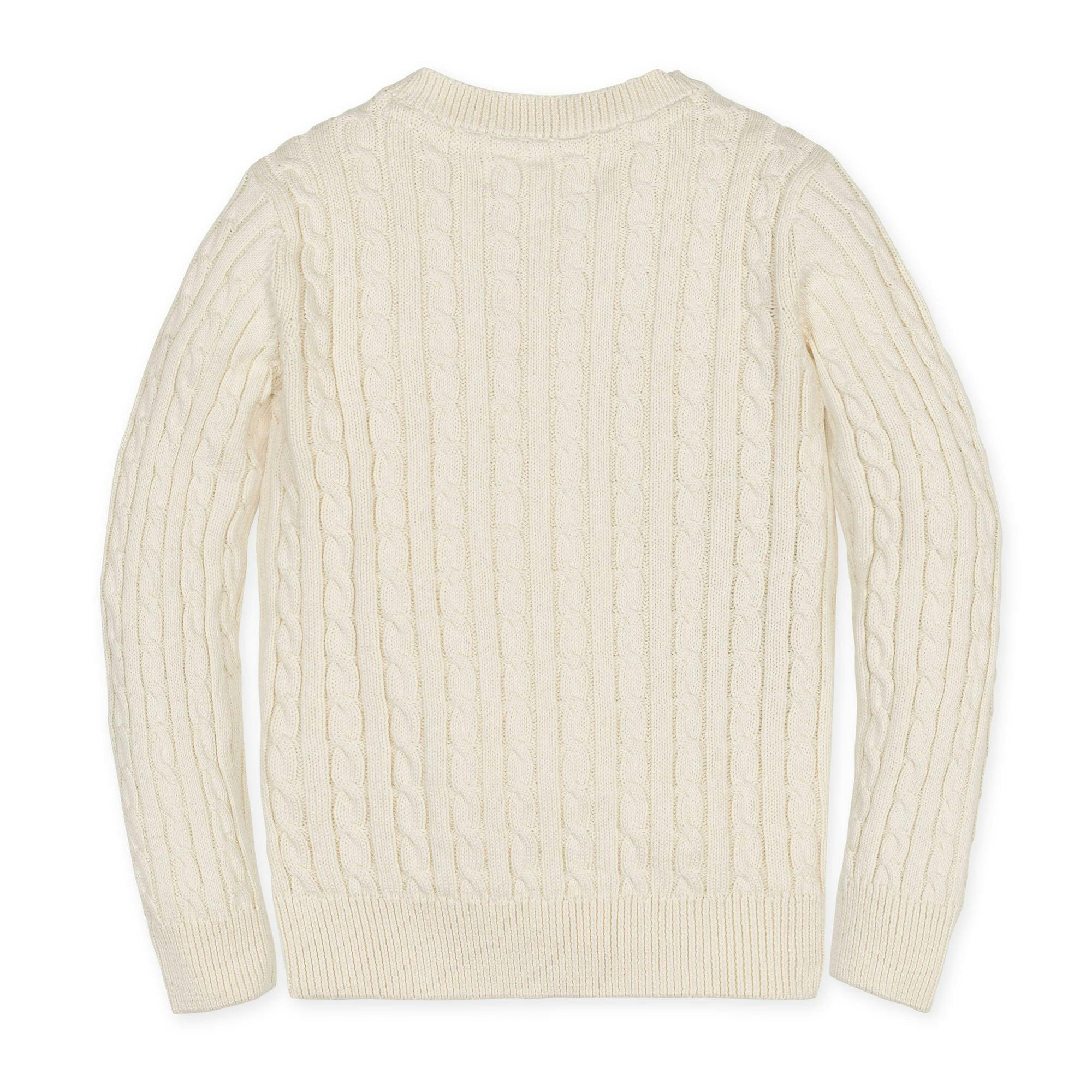 Organic V-Neck Cable Sweater