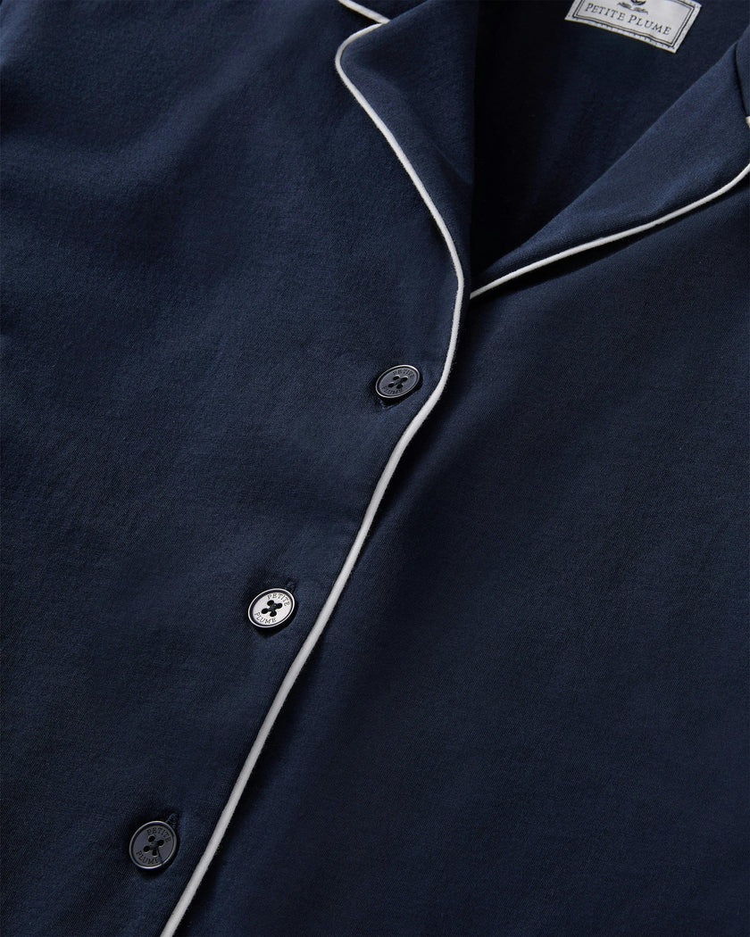 The Margaux Pima Pajama Set in Navy
