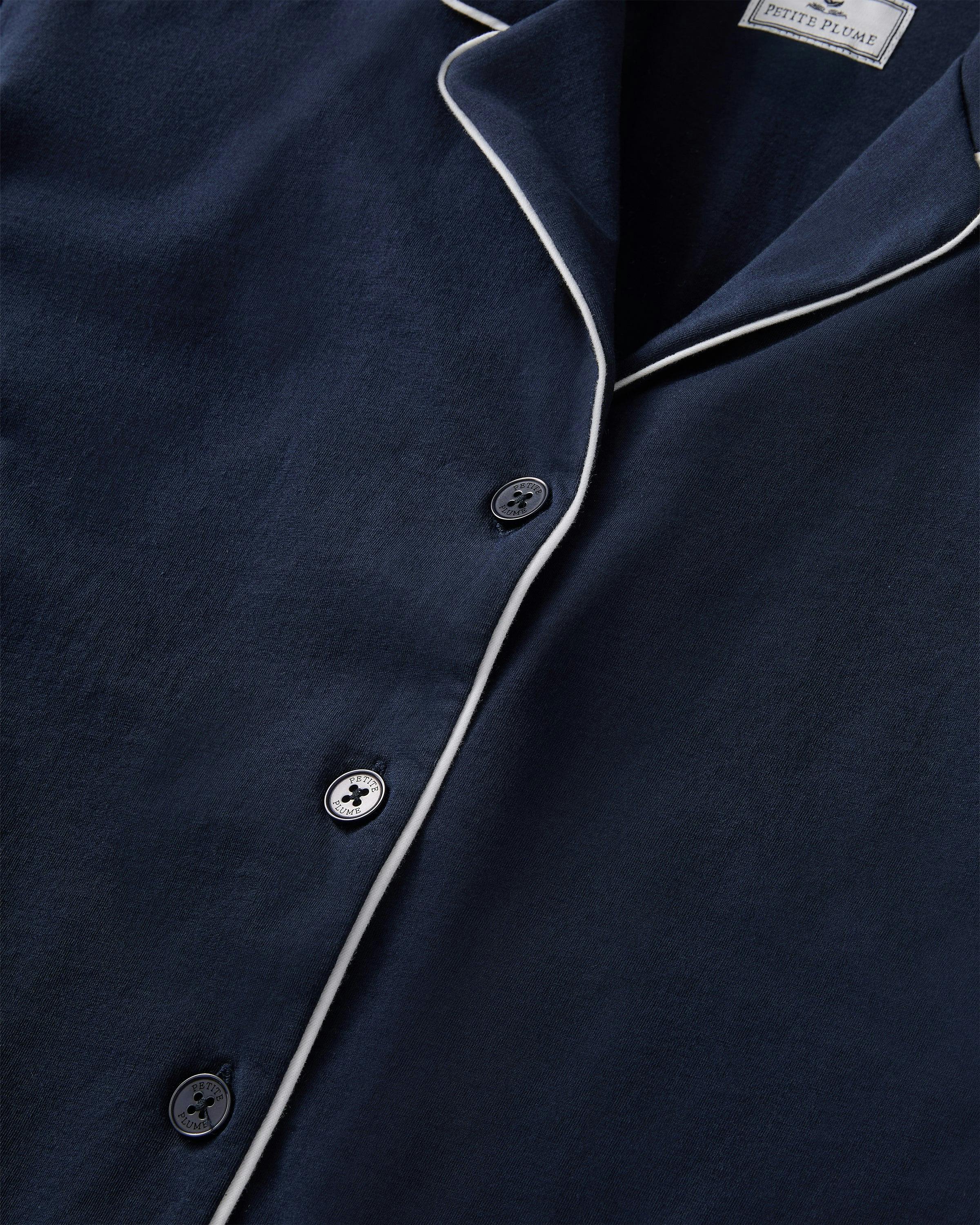 The Margaux Pima Pajama Set in Navy