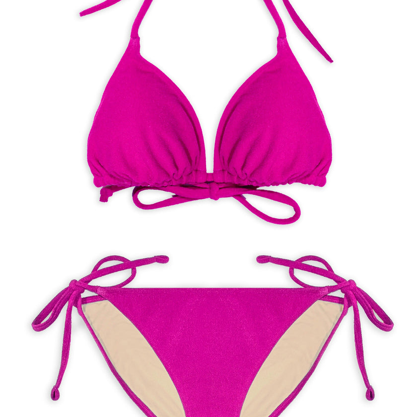 Maillot de bain deux pièces Ado, Mini Triangle & Bikini - Terry Berry Pink