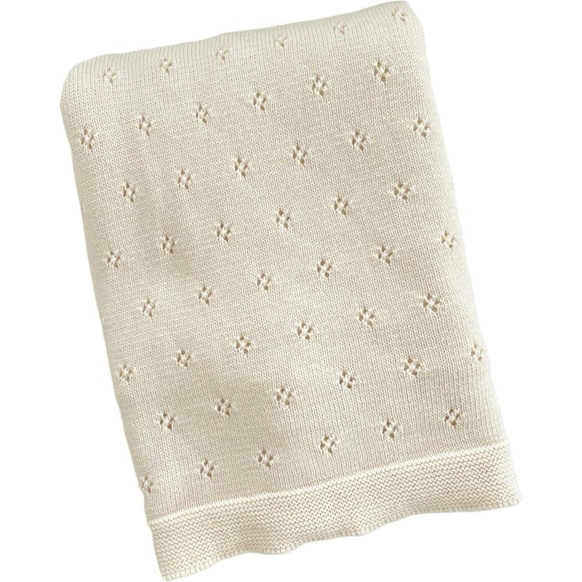 Heirloom Pique Blanket, Light Grey | Organic Cotton