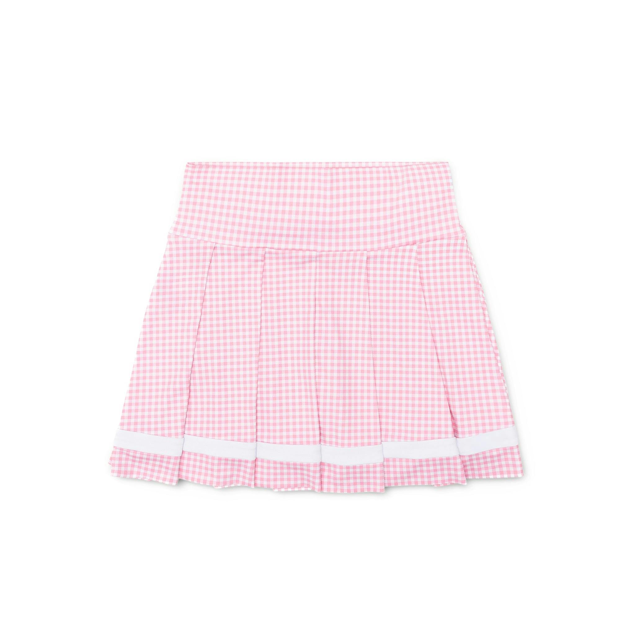 Trinity Tennis Skirt in Pink Sand Gingham