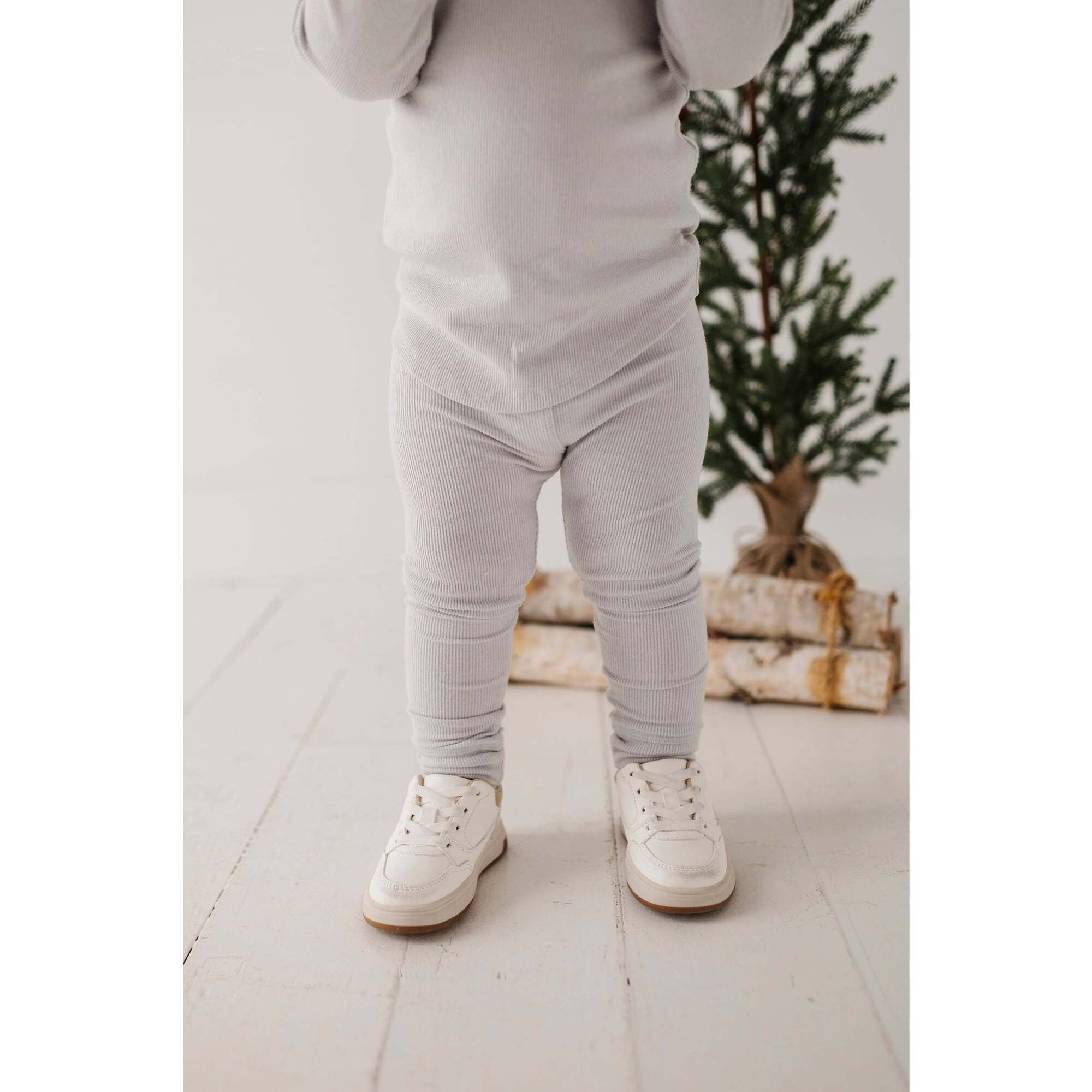 Ribbed Leggings Gray Dawn