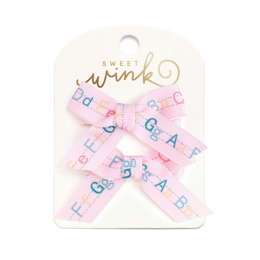 Alphabet Bows Clip Set