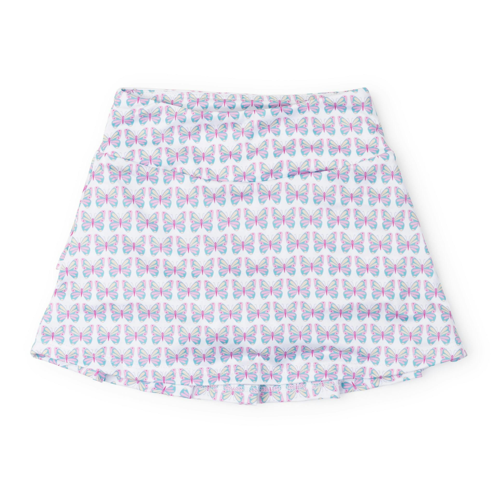 Margot Girls' Performance Skirt by LH Sport - Peace Love Butterflies Pink Multi