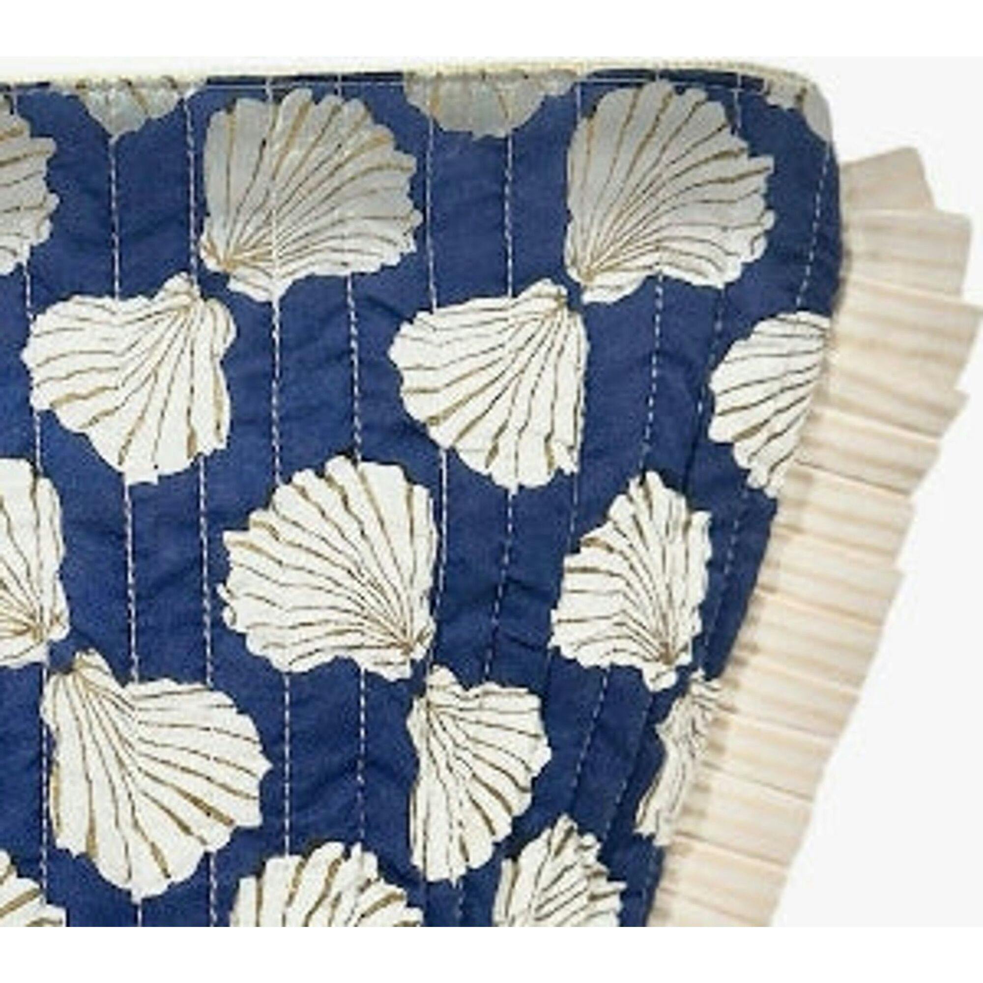 La Plage Ruffle Pouch Shell Beach Navy
