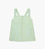 The Tiny Akira Dress - Blue/Green Stripe