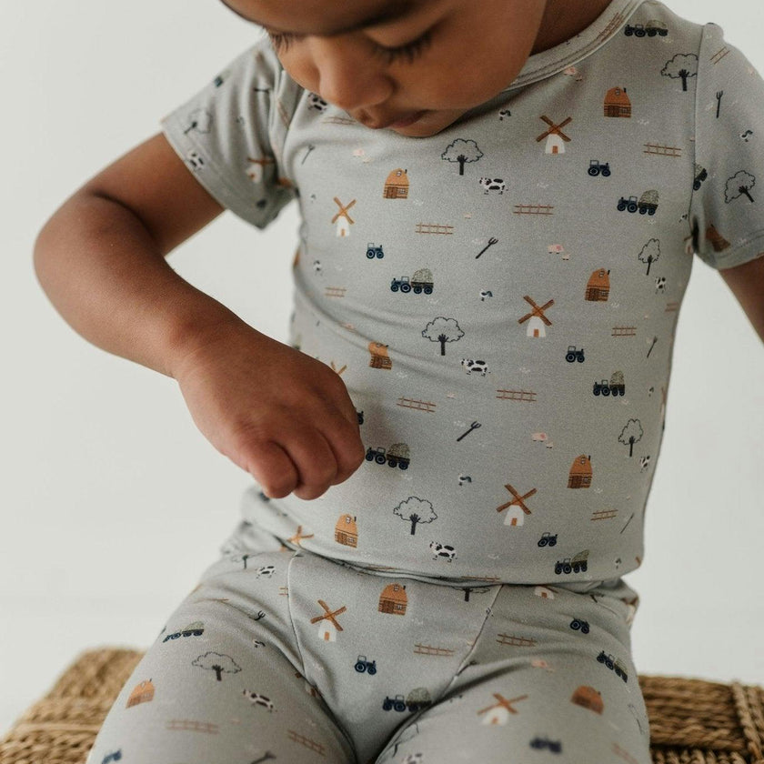 Boys Short Sleeve Lounge Set in Farm