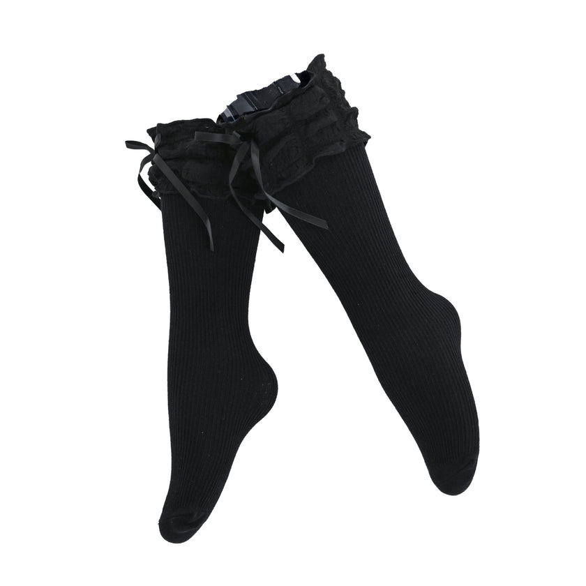 Ruffled Ribbon Long Socks