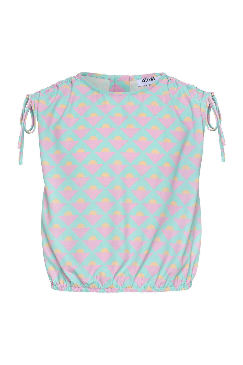 Emma Top w/ Ties Abstract Horizon