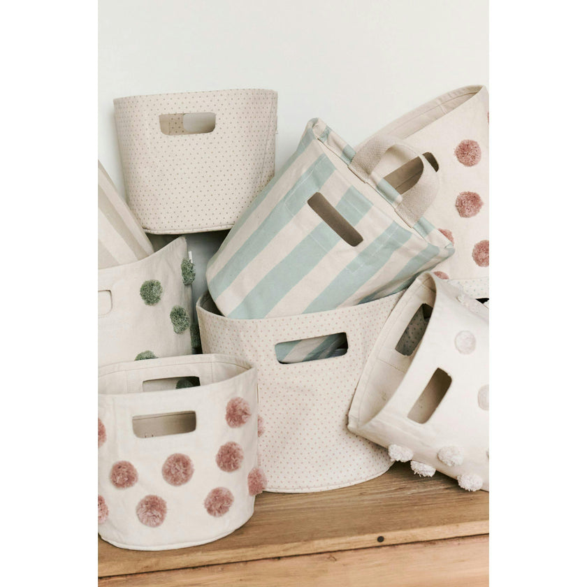 Printed Basket Mini - Pin Dot Pebble