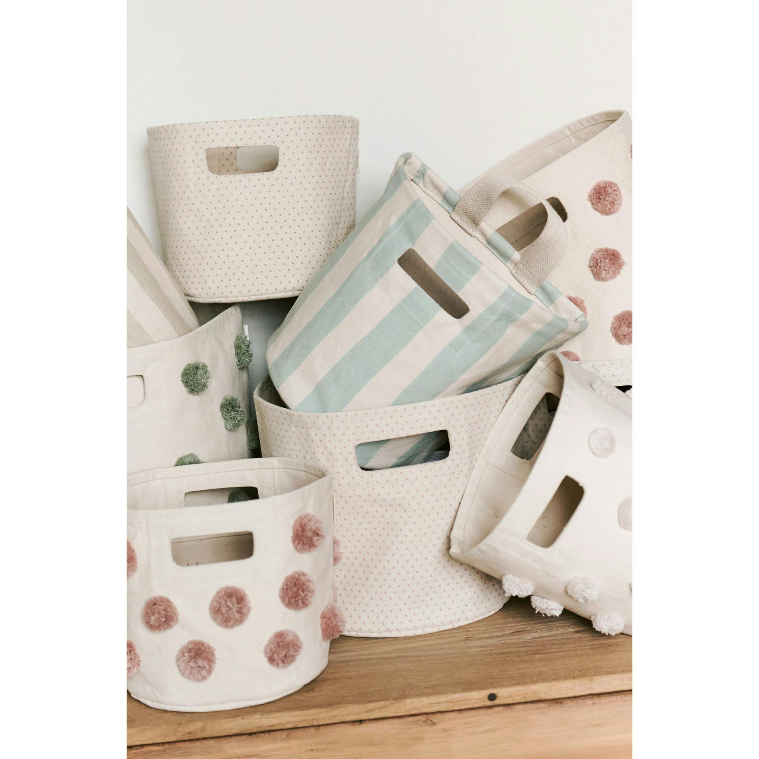 Printed Basket Mini - Pin Dot Pebble