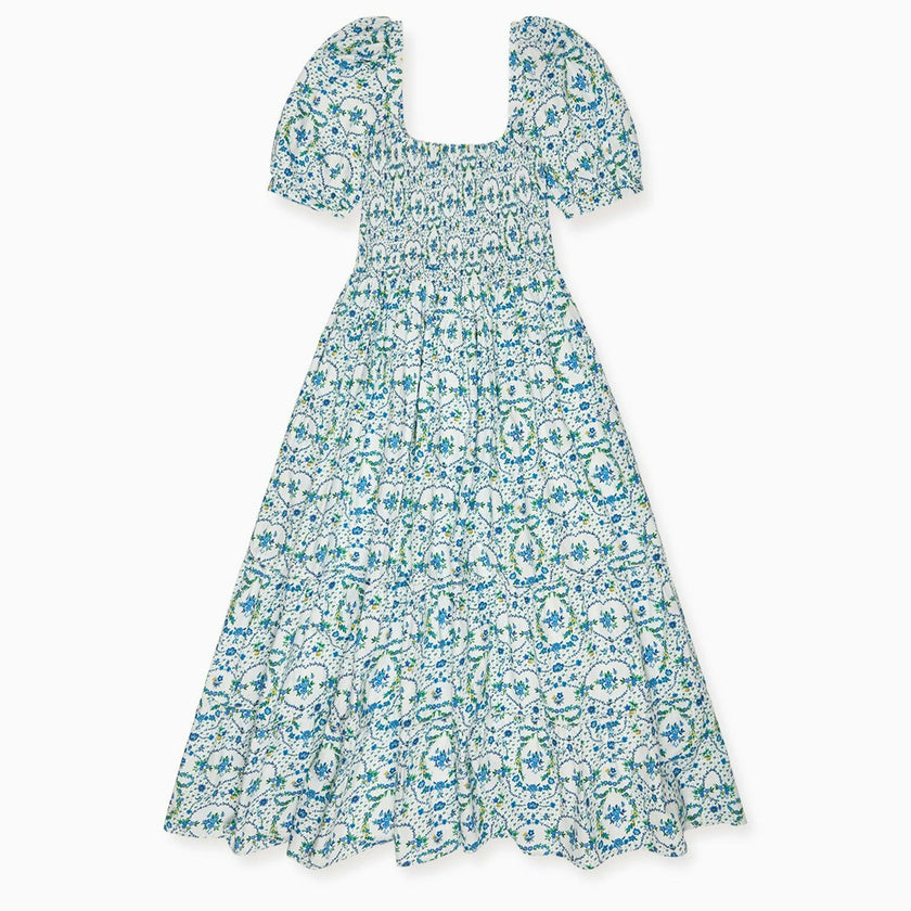 Nicky Hilton x La Coqueta Blue Bow Floral London Women Long Dress