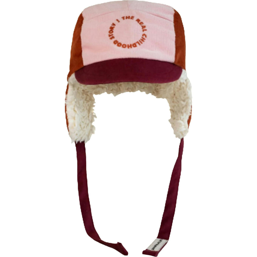children's organic cotton cap - pink snow