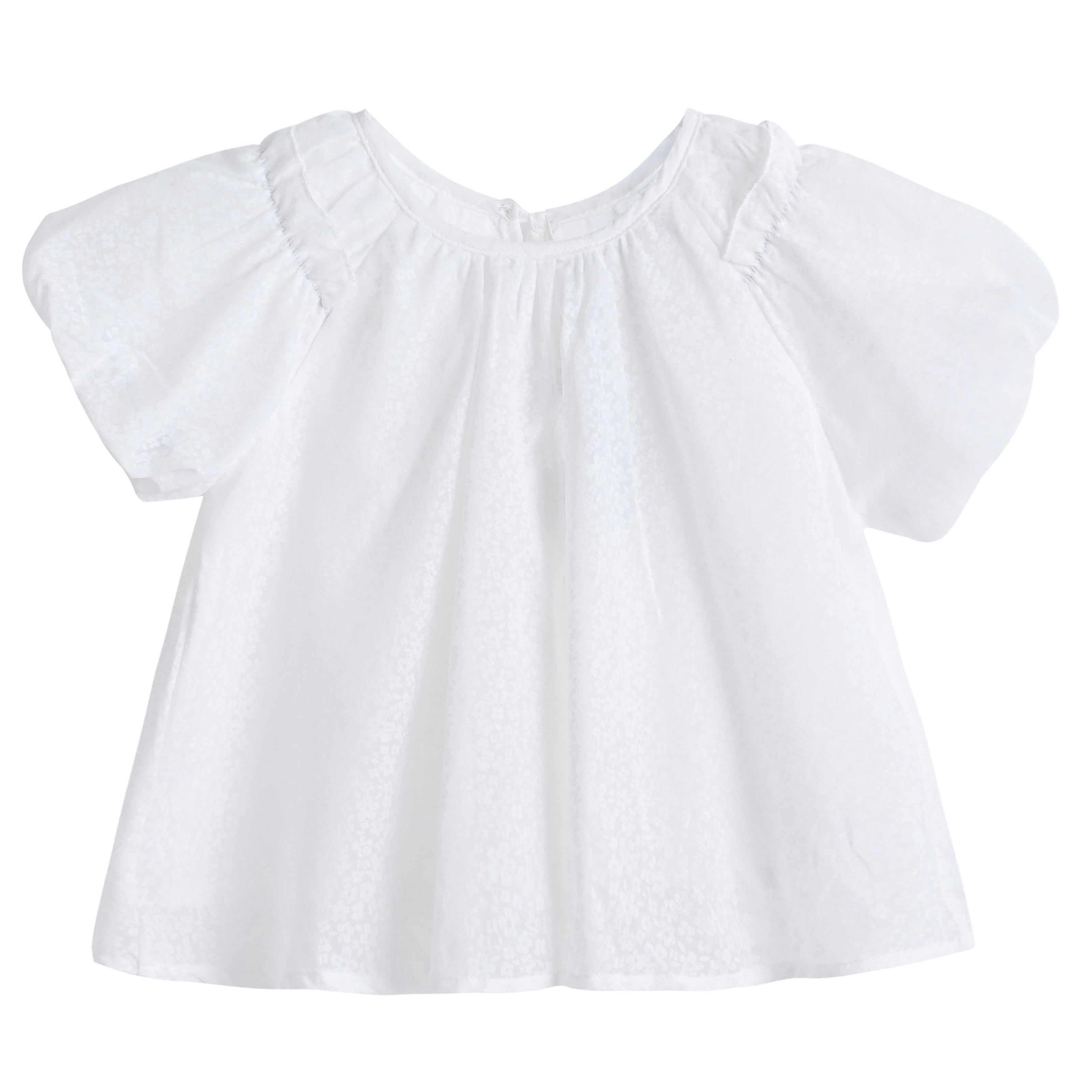 White Lace-Trim Bow Skirt Set