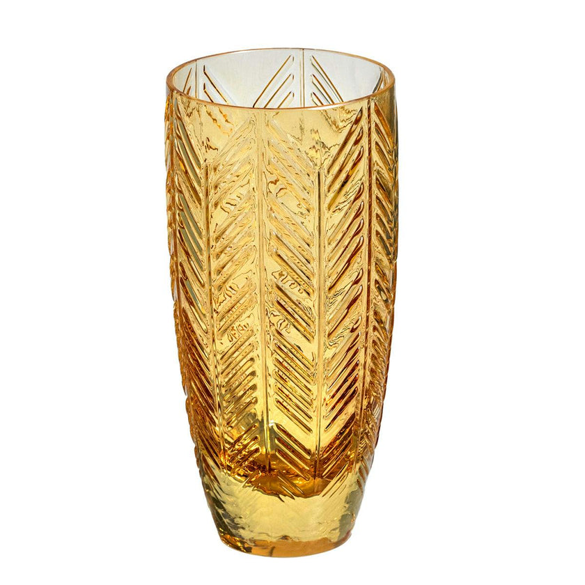 Champagne Glasses ZIG ZAG Set of 6  Amber 11 oz, diam. 2.5", H 5.5"