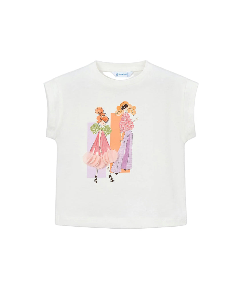 White Doll Print T-Shirt